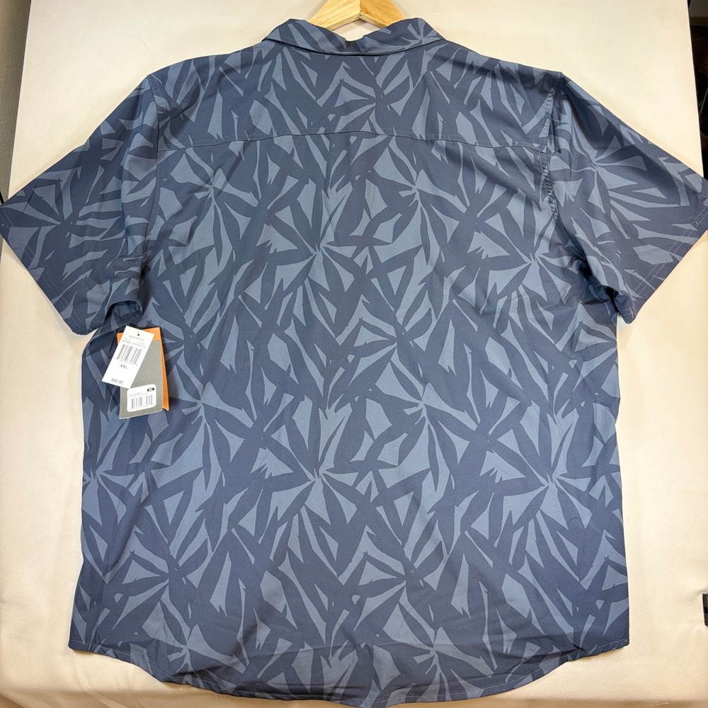 NEW Balance Collection Shirt Mens XXL Blue Palm Performance Outdoor Hiking Golf - Picture 2 of 13